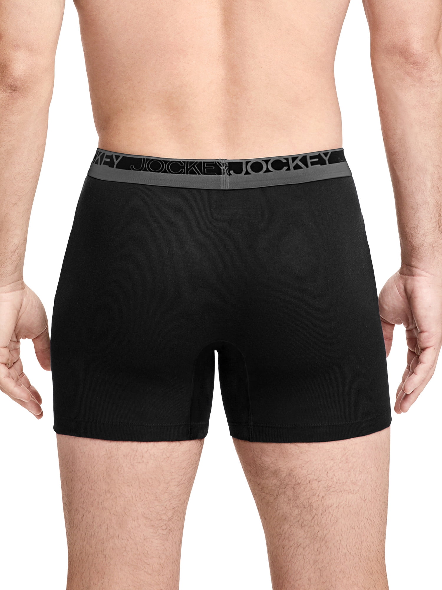 Jockey Essentials Durable 100% Cotton 6" Boxer Brief - 4 Pack