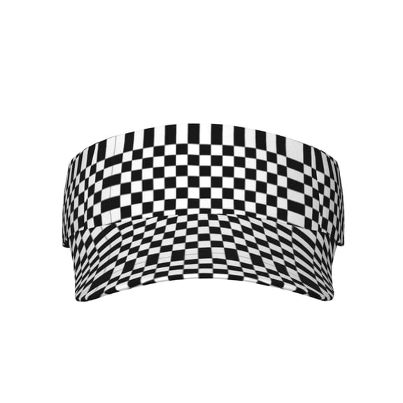 Checkerboard Black And White Visor Hats Adjustable Beach Sun Visors Sports Outdoor Visor For Women Men