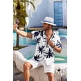 thumbnail image 5 of COOFANDY Mens Hawaiian Shirt Short Sleeve Button Down Shirt Summer Beach Shirt, 5 of 6