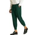 thumbnail image 5 of INSPIRE CHIC Men's Formal Pants Pleated Front Zip Hem Tapered Cropped Pants 32 Dark Green, 5 of 5