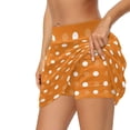thumbnail image 5 of Uorisango Orange Polka Dots Tennis Golf Skirts Stretchy Stylish Running Sports Pickleball Skirt with Shorts Underneath Pockets Comfortable Polyester Spandex Fabric Outing Wear, 5 of 7