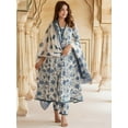 thumbnail image 4 of KALINI Floral Printed Anarkali Pure Cotton Kurta with Trousers & Dupatta - Indian Ethnic Traditional Wear Kurta Set, 4 of 7