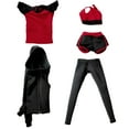 thumbnail image 2 of Figura de mujer a escala 1/6, ropa con capucha, chándal, conjunto deportivo para entrenamiento, pantalones deportivos Rojo, 2 of 7