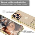 thumbnail image 2 of IBAOLEA Compatible with iPhone 13 Pro Case,Clear Crystal Ultra Slim Soft TPU Electroplated Case Cover with Invisible Design Metal Kickstand for iPhone 13 Pro 6.1" 2021,Gold, 2 of 8