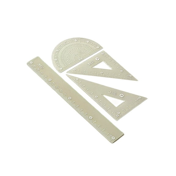 Plastics Geometry Tool Set Includes Straight Protractor, Triangle Ruler for School Math & Art Projects