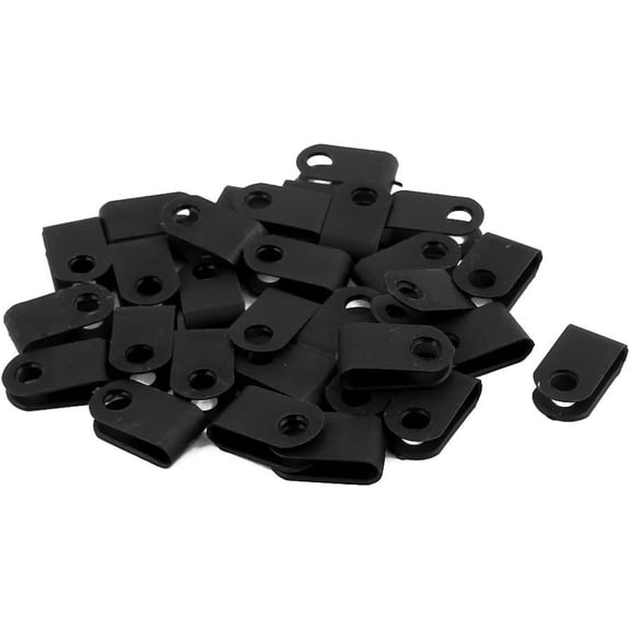 30 Pcs Black Nylon U Type Cable Clip Clamp for 3.3mm Dia Wire Hose Tube (30 piezas de Nylon negro tipo U abrazadera de clip de cable para tubo de manguera de alambre de 3.3mm de diámetro