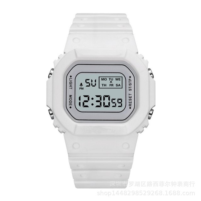 Reloj cuadrado pequeño verde Matcha para estudiantes y adolescentes, para deportes al aire libre, resistente al agua, reloj electrónico LED multifunción