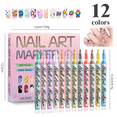 thumbnail image 6 of 12 Color Nail Art Pens for Painting Nails,Nail Art Markers Polish Pen,0.7 MM Nail Polish Pens Set Drawing Painting Point Liner Acrylic Paint Pens Kit, for DIY Nails Art Design Manicure Tools, 6 of 8