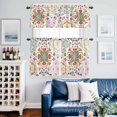thumbnail image 2 of Turkish Flower Kitchen Curtains Valances and Tiers Set of 3 Colorful Vintage Abstract Tier Curtains and Valance with Rod Pocket for Small Windows, 27.5"x24", 2 of 9