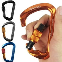 2WIN2BUY 30KN Climbing Carabiner Clips,CE Certified Twist Lock Climbing Carabiners,Heavy Duty Aluminium Carabiners for Rock Climbing,Rappelling,Mountaineering,Gray