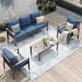 thumbnail image 2 of UDPATIO Aluminum Patio Furniture Set, Contemporary Outdoor Couch Set, Aluminum Patio Conversation Set, Blue, 2 of 11