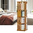 thumbnail image 3 of MoNiBloom Bamboo 4 Tiers Open Rotating Bookshelf, Books Toys Display Storage Rack, Brown, for Home, 3 of 10