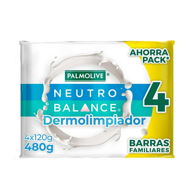 Jabon de Baño Palmolive Neutro Balance Dermolimpiador Humecta y Protege tu Piel 4 x 120 g