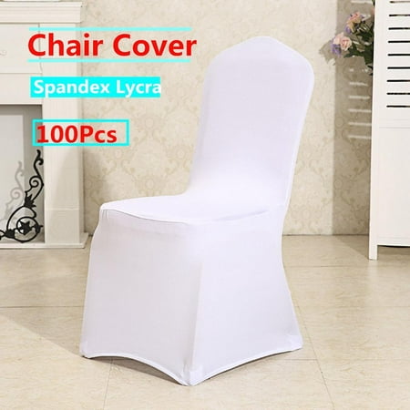 100pcs Chair Covers White Spandex Folding Chair Covers For Wedding Hotel Dinning Room Supply Party Reception Anniversary Decoration Strechable