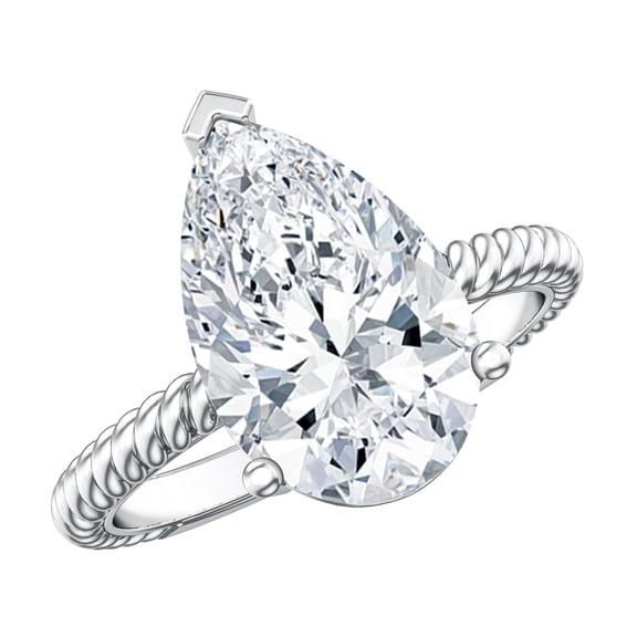 Rosec Jewels 4 Ct Lab Grown Diamond Big Engagement Ring (IGI Certified, E-VS1 Grade), 925 Sterling Silver, US 4.00