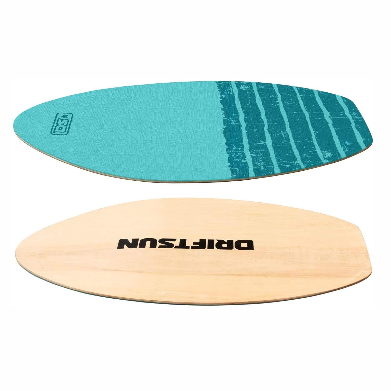 Used Driftsun 40 Inch Wood Water Skimboard with XPE Traction Pad Teal 