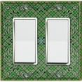 thumbnail image 1 of Metal Light Switch Plate Cover Green Plaid Paisley Bandana Tile Pattern TIL075, 1 of 1
