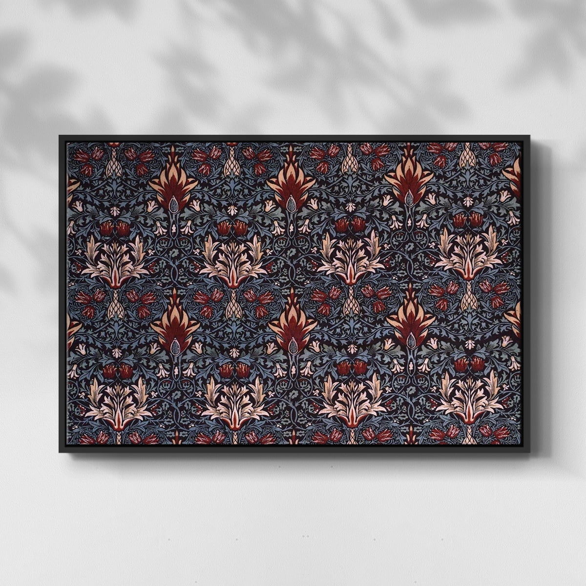 Vintage Abstract Print-LVII Framed in Black Wood Gallery Wrapped Canvas 17 in. x 25 in.