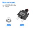 thumbnail image 3 of Unique Bargains Circuit Overload Protector 7A AC125/250V DC32V Push Button Thermal Circuit Breaker with Waterproof Caps 3pcs, 3 of 5