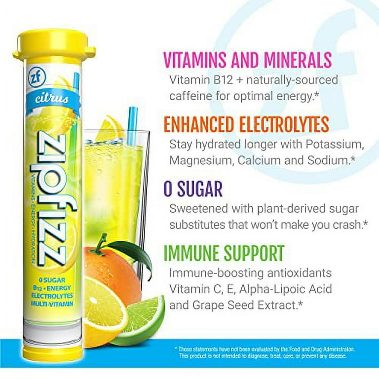 Zipfizz Energy Drink Mix, Electrolyte Hydration Powder with B12