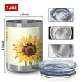thumbnail image 3 of 12oz Tumblers Yellow Small Flower Sunflower Pattern Vacuum Insulated Stainless Steel Travel Tumbler Cups Mug with Lid and Straw for Beer,Coffee,Beverages with Cleaning Brush for Cold & Hot Drinks, 3 of 5