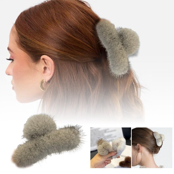 Mink Velvet Hair Barrettes - Material suave, todo tipo de cabello, clip seguro, para un peinado sin esfuerzo Viajes diarios