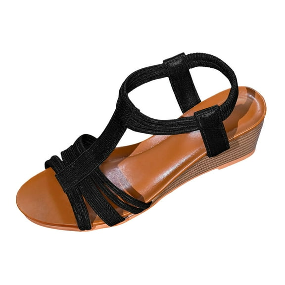 Dakaela Wedge Sandals for Women Low Heels Summer Dressy Platform Open Toe Ankle Strap Flower Shoes