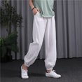 thumbnail image 5 of Edvintorg Lightweight Pants Women Fashion Solid Casual Summer Elastic High Waist Cotton Linen Pants with Pockets Trousers Women White XXL, 5 of 7