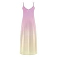 thumbnail image 4 of Ayolanni Pink Womens Casual Dresses Plus Size V-Neck Ombre Sleeveless Maxi Dresses Junior Dresses for Teen Girls S, 4 of 5
