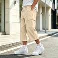 thumbnail image 2 of Maean Boys Capris Pants Sweatpants Wide Leg Elastic Waist Casual Loose Cargo Pant with Pockets, 2 of 7