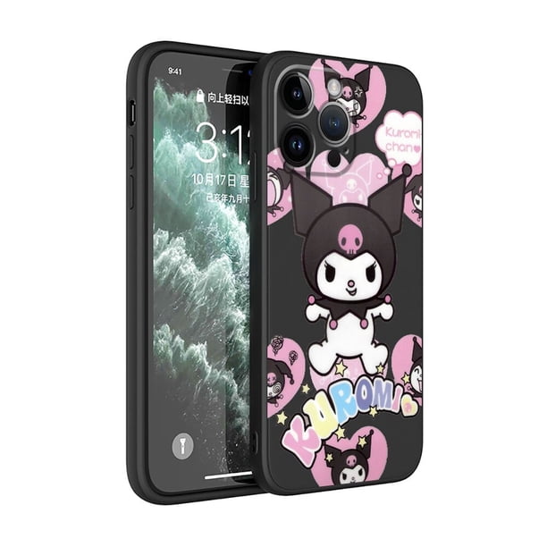 Bonita funda de teléfono Kuromi para Apple iPhone 8 13 Mini 11 Pro Max 14 Plus XR XS X 12 SE 7 6S 11pro, funda cuadrada suave de TPU líquido xuanjing unisex