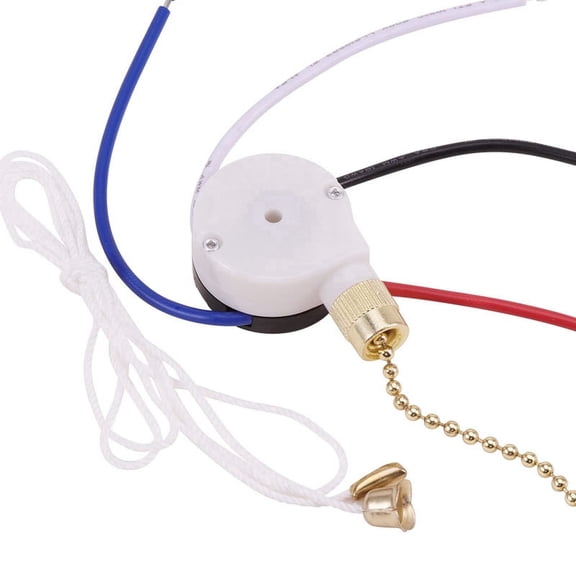 Ceiling Fan Switch Kit 3 Speed 4 Wire,ZE-208S Pull Wire Switch Silver SENLLEO
