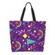 thumbnail image 1 of Fotbe Retro 80s Style Bolsa Tote Estética de Lona con Estampado para Mujer - Bolsa Reutilizable de Hombro Casual para Vacaciones, Compras, Trabajo y Gimnasio, 1 of 8