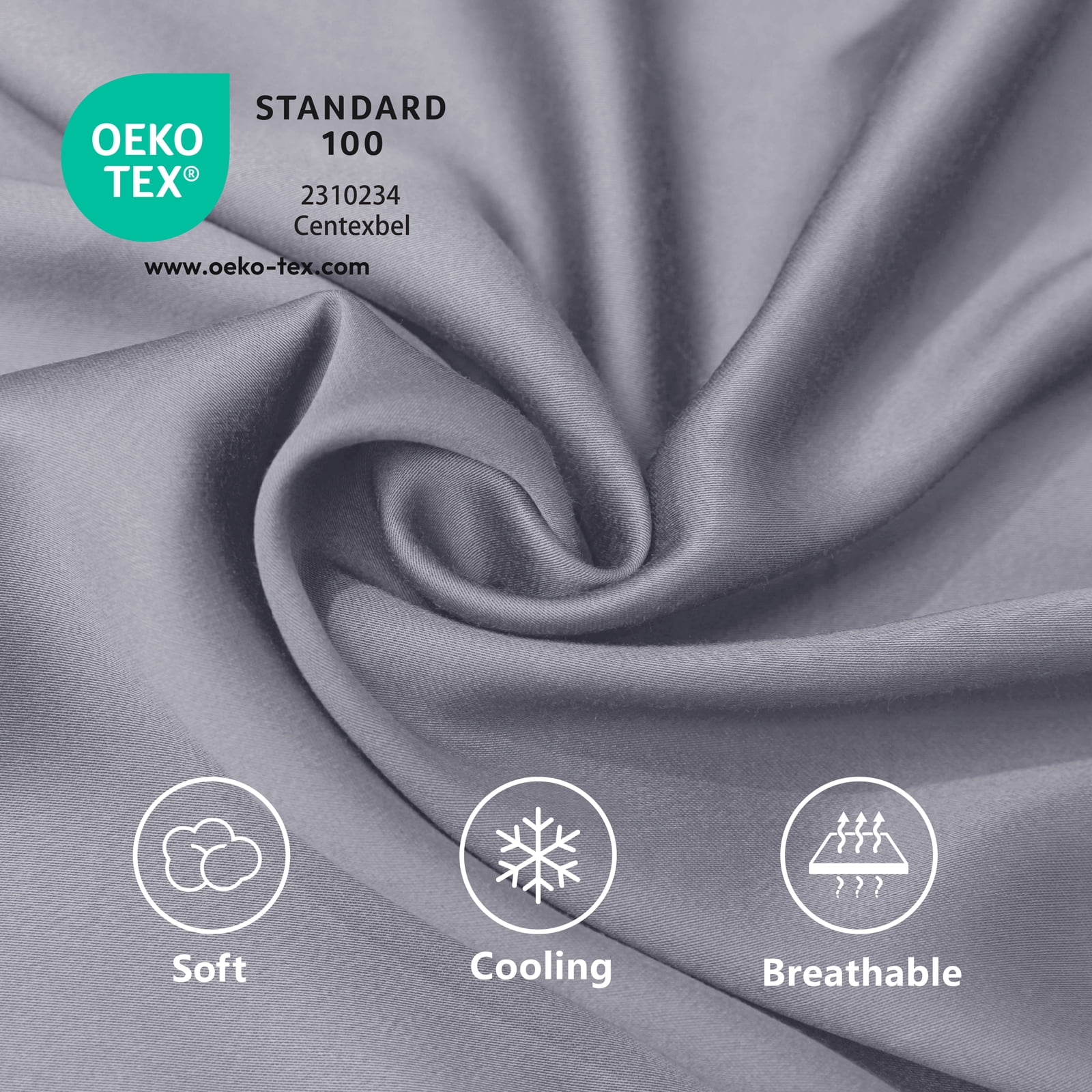 Lidoloka Luxury Bamboo Bed Sheets Set Queen 4 Pcs for Adult,Soft&Cool,16" Deep Pocket,Gray