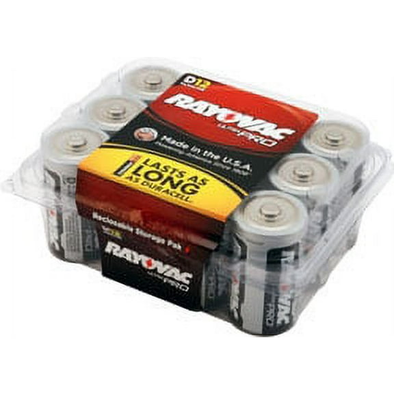 Rayovac UltraPRO Alkaline D Batteries - 1.5V Long Lasting Power - 12 Pack