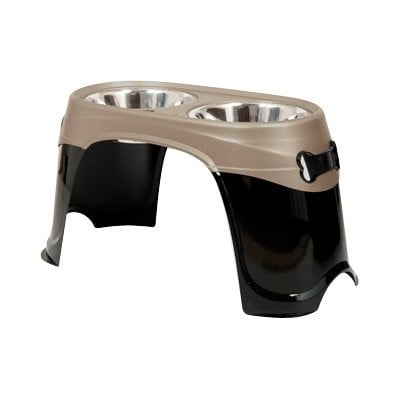 Petmate Easy Reach Diner Elevated Dog Bowls, Black, X-Large