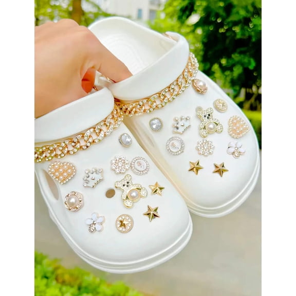 Golden Bling Clog Charms Set