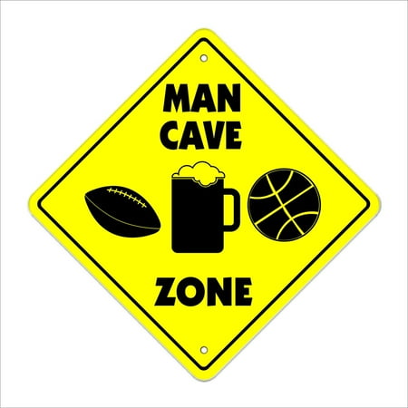 Mens Garage Sign Man Cave Crossing Sign Zone Xing | Indoor/Outdoor | 14