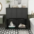 thumbnail image 5 of Lovinouse Cat  Litter Box Enclosure, Large Hidden Decorative Litterbox Cabinet Furniture with Magnetic Doors, Cat Hole and Raised Bottom for 2 Cats, Black(47.2"x 19.7"x 23.6"), 5 of 7