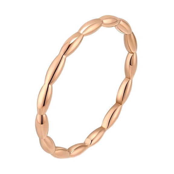 PAMTIER Women's Stainless Steel 2MM Simple Classic Stackable Forefinger Ring Rose Gold Size 5