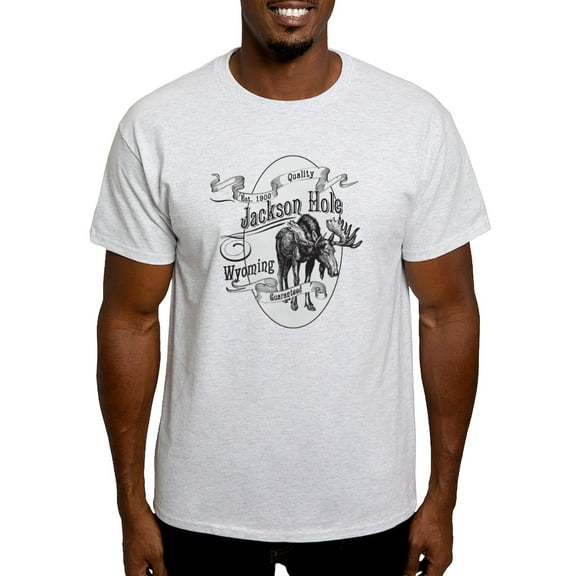 CafePress - Jackson Hole Vintage Moose Light T Shirt - Men's Classic Graphic T-Shirt