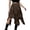Coffee, variant on Women's Skirt with Lace Trimmed Asymmetrical Elastic High Waist Layered Handkerchief Hem Skirt, Boho Gothic Flowy Skirt Perfect for Festival, Casual and Vintage Outfits