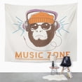 thumbnail image 2 of ZEALGNED Music Fan Hipster Monkey Dressed in Headphones and Sunglasses Chimpanzee Prints Design Wall Art Hanging Tapestry Home Decor for Living Room Bedroom Dorm 60x80 inch, 2 of 2