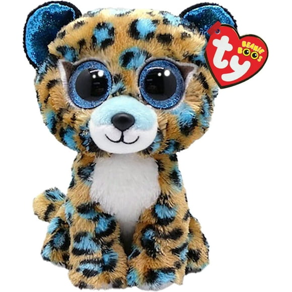 Ty Boo Animals Beanie Boo's-Plush Cobalt The Leopard 15cm-TY36691, TY36691, Beige, Blue, White, Small