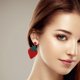 thumbnail image 4 of 1 Pair of Lovely Lady Fruit Strawberry Earrings Women Alloy Earrings, 4 of 4