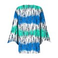 thumbnail image 3 of Sksloeg Cardigan 3/4 Sleeve for Women Casual Drape Open Front Kimonos Lightweight Summer Cardigan with Pocket Color Block Button Down Sweaters Duster,Multicolor L, 3 of 5
