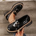 thumbnail image 5 of Crunowin Women's British Style Loafers, Formal & Casual Pull-On Style Thick Sole Large Size Comfortable Shoes Black, 5 of 9