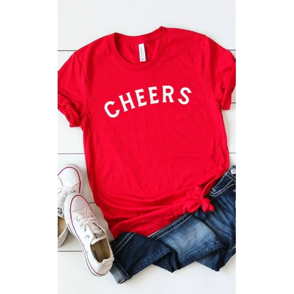 Distressed Cheers Graphic Tee T-Shirt