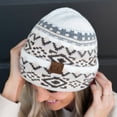 thumbnail image 3 of C.C Cuffed Knit Beanie Popular Pattern Soft Winter Hat Unisex, Navy, 3 of 5