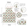 thumbnail image 7 of White Highland Cow Flower Dress Pattern Apron-Garden Aprons for Women with Pockets-Cotton Linen Waterproof Kitchen Cooking Gardening Aprons Adjustable for Kitchen,Cooking,BBQ and Salon 33x27 Inch, 7 of 7